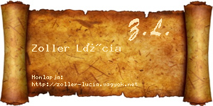 Zoller Lúcia névjegykártya